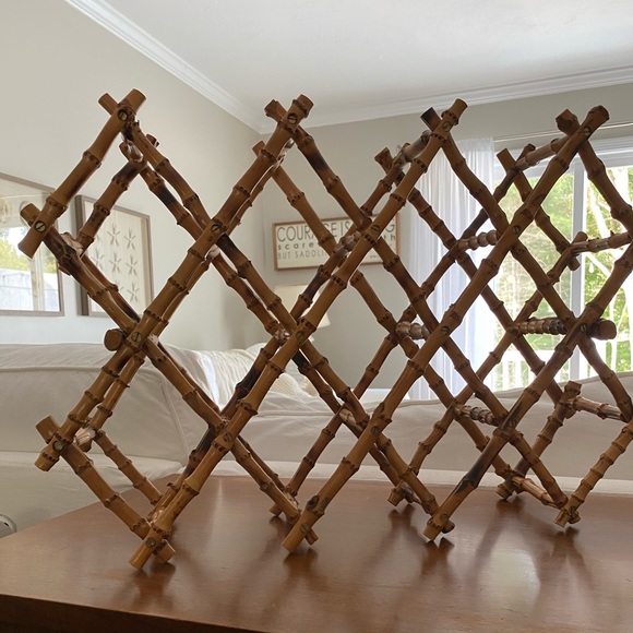 Vintage Other - Vintage Bamboo Wine Rack Mid Century Modern